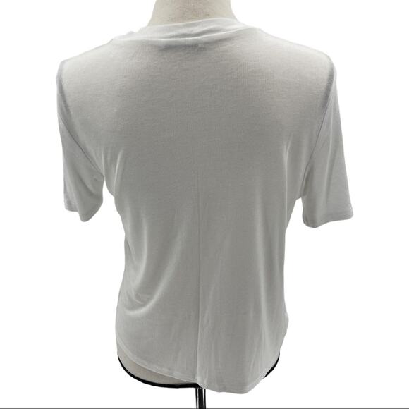 Zara Women's White Short Sleeve Crewneck Lightweight T-Shirt Size Large L - Picture 3 of 12